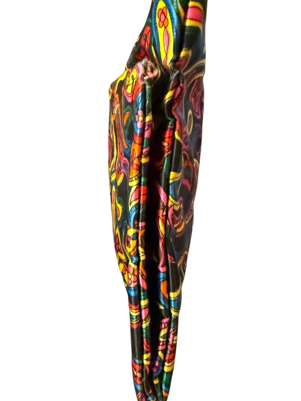 Vintage 60s 70s Multicolor Paisley Handbag Lucite Handle Psychedelic Mod Boho